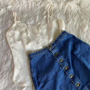 Vintage Silk Lace Tank Top